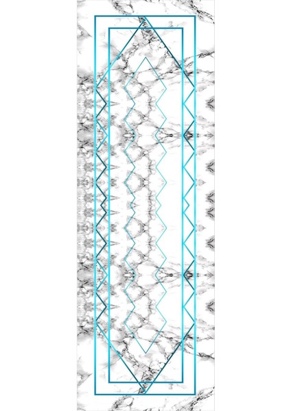 Dijital Baskılı Kaymaz Yıkanabilir Mermer Çizgi Detaylı Üçlü Yatak Odası, Yo-Mermer-35-Turkuaz, modelleri