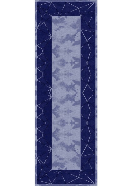 Baskılı Kaymaz Yıkanabilir Mermer Kenar Çizgi Detaylı Üçlü Yatak Odası, Yo-Mermer-36-Lacivert, modelleri