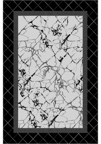 Baskılı Kaymaz Yıkanabilir Mermer Sade Klasik Çizgi Motifli Üçlü Yatak Odası, Yo-Mermer-41-Siyah, fiyatları