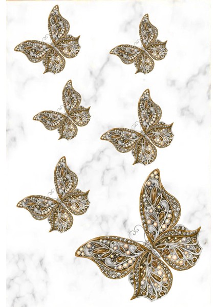 Dijital Baskılı Kaymaz Yıkanabilir Mermer Kelebek Motifli Üçlü Yatak Odası, Yo-Mermer-43-Kahve, fiyatları