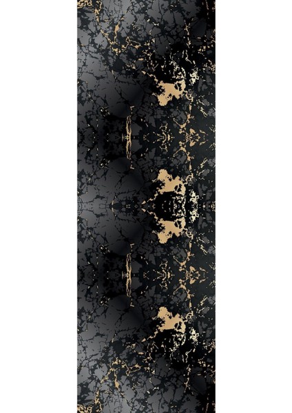 Dijital Baskılı Kaymaz Yıkanabilir Mermer Desenli Modern Üçlü Yatak Odası, Yo-Mermer-55-Gold,