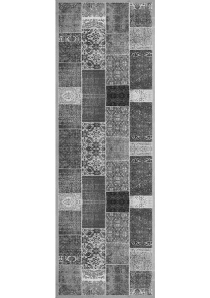 Baskılı Kaymaz Yıkanabilir Patchwork Çiçekli Modern Üçlü Yatak Odası, Yo-Patchwork-22-Gri, modelleri