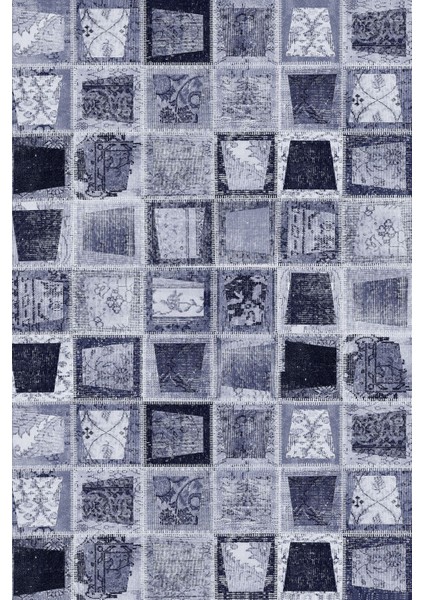 Baskılı Kaymaz Yıkanabilir Patchwork Yama Modeli Üçlü Yatak Odası, Yo-Patchwork-26-Lacivert, fiyatları