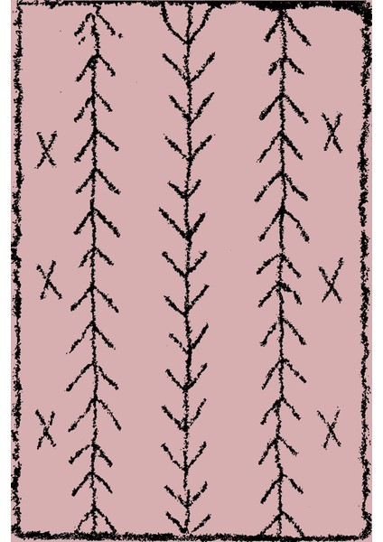 Baskılı Kaymaz Yıkanabilir Iskandinav Etnik Görünüm Üçlü Yatak Odası, Yo-Iskandinav-33-Pembe, fiyatları