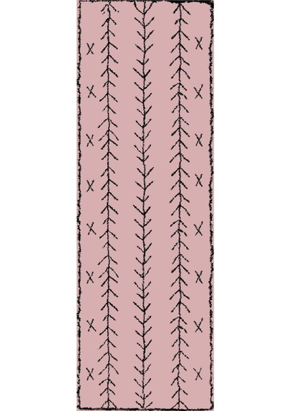 Baskılı Kaymaz Yıkanabilir Iskandinav Etnik Görünüm Üçlü Yatak Odası, Yo-Iskandinav-33-Pembe, modelleri