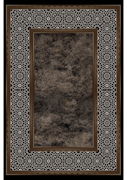 Baskılı Kaymaz Yıkanabilir Çerçeveli Kenar Motif Modern Üçlü Yatak Odası,Yo-Çerçevelı-129-Kahve, fiyatları
