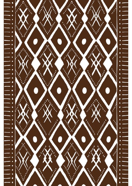 Baskılı Kaymaz Yıkanabilir Iskandinav Etnik Kilim Desen Üçlü Yatak Odası, Yo-Iskandinav-37-Kahve, fiyatları