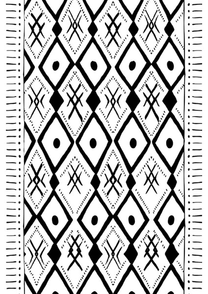 Baskılı Kaymaz Yıkanabilir Iskandinav Etnik Kilim Desen Üçlü Yatak Odası, Yo-Iskandinav-37-Beyaz, fiyatları