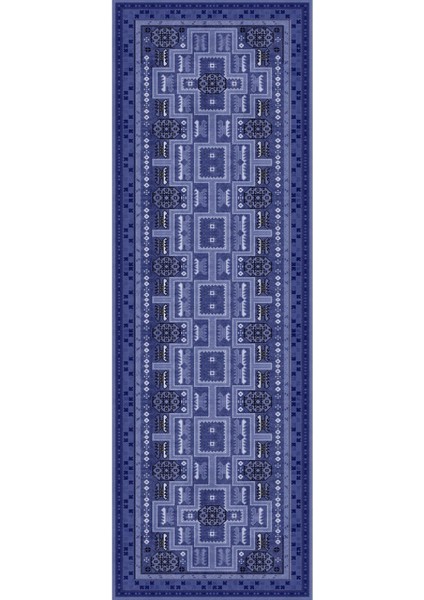 Dijital Kaymaz Yıkanabilir Etnik Geleneksel Çerçeveli Model Üçlü Yatak Odası, Yo-Etnik-49-Lacivert, modelleri