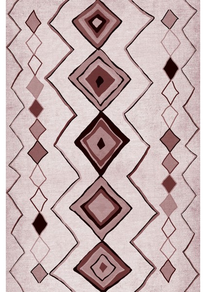 Baskılı Kaymaz Yıkanabilir Iskandinav Kilim Görünümlü Üçlü Yatak Odası, Yo-Iskandinav-35-Pembe, fiyatları
