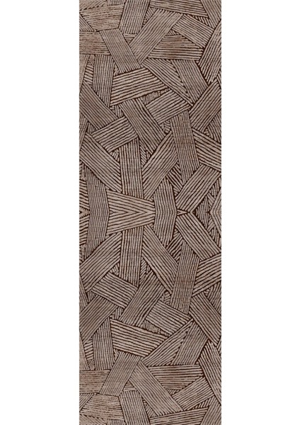 Dijital Baskılı Kaymaz Yıkanabilir Jüt Hasır Görünümlü Çizgili Üçlü Yatak Odası, Yo-Jüt-34-Kahve, modelleri