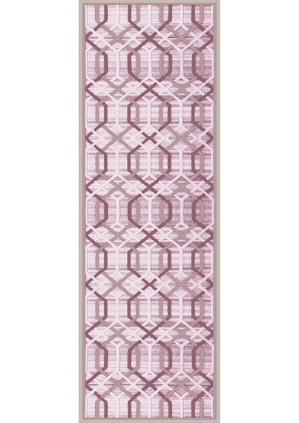 Dijital Baskılı Kaymaz Yıkanabilir Modern Çizgili Geçişli Üçlü Yatak Odası, Yo-Modern-121-Pembe, modelleri