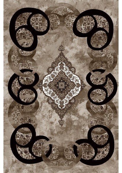 Dijital Baskılı Kaymaz Yıkanabilir Modern Klasik Motifli Üçlü Yatak Odası, Yo-Modern-159-Kahve, fiyatları