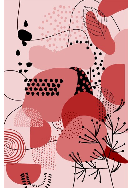 Dijital Baskılı Kaymaz Yıkanabilir Modern Rengarenk Modelli Üçlü Yatak Odası, Yo-Modern-154-Kırmızı, fiyatları