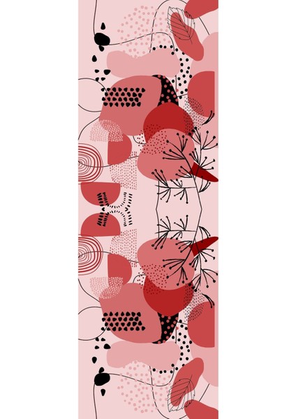 Dijital Baskılı Kaymaz Yıkanabilir Modern Rengarenk Modelli Üçlü Yatak Odası, Yo-Modern-154-Kırmızı, modelleri