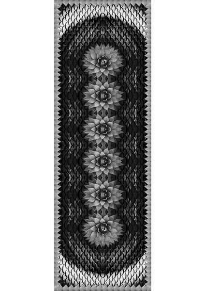 Dijital Baskılı Kaymaz Yıkanabilir Modern Çiçek Modelli Üçlü Yatak Odası, Yo-Modern-156-Gri,