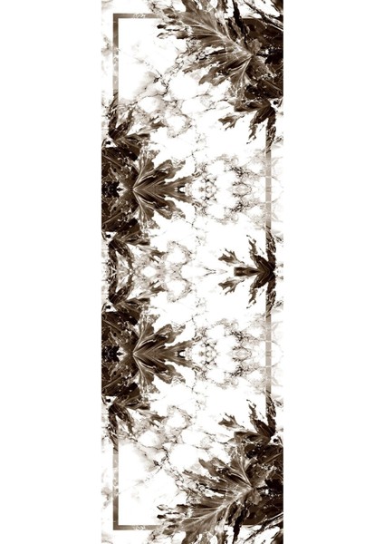 Baskılı Kaymaz Yıkanabilir Mermer Çerçeveli Çiçek Desenli Üçlü Yatak Odası, Yo-Mermer-60-Kahve, modelleri