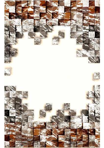 Dijital Baskılı Kaymaz Yıkanabilir Modern Duvar Motifli Üçlü Yatak Odası, Yo-Modern-202-Turuncu, fiyatları