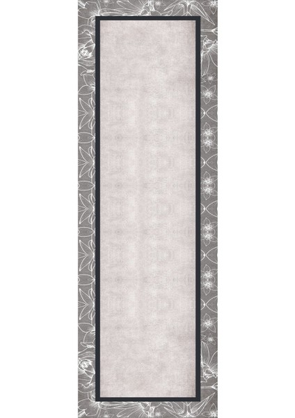 Dijital Kaymaz Yıkanabilir Modern Çiçekli Çerçeve Desenli Üçlü Yatak Odası, Yo-Modern-199-Gri, modelleri