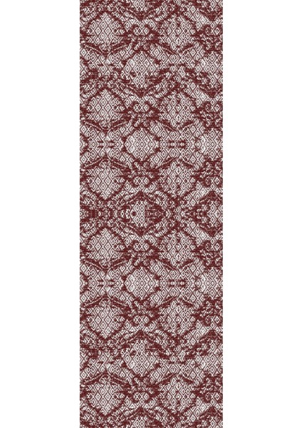 Dijital Baskılı Kaymaz Taban Yıkanabilir Sade Etnik Desenli Üçlü Yatak Odası, Yo-Sade-89-Bordo,