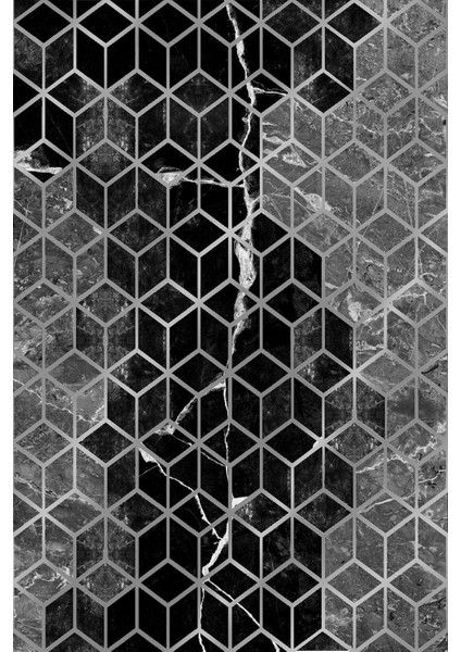 Dijital Baskılı Kaymaz Yıkanabilir Mermer Zemin Küp Detaylı Üçlü Yatak Odası, Yo-Mermer-49-Gri, fiyatları