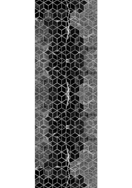 Dijital Baskılı Kaymaz Yıkanabilir Mermer Zemin Küp Detaylı Üçlü Yatak Odası, Yo-Mermer-49-Gri, modelleri