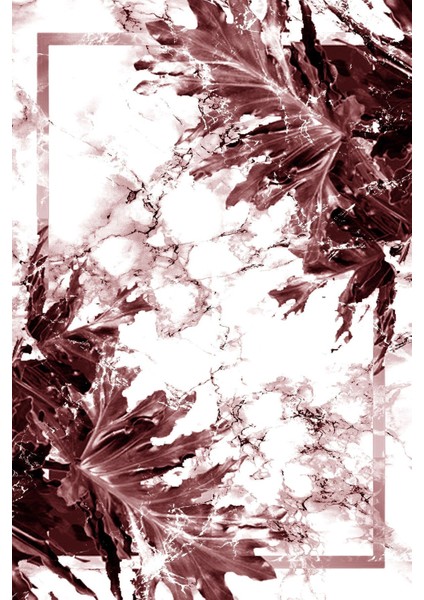 Baskılı Kaymaz Yıkanabilir Mermer Çerçeveli Çiçek Desenli Üçlü Yatak Odası, Yo-Mermer-60-Bordo, fiyatları