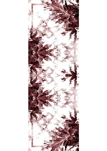 Baskılı Kaymaz Yıkanabilir Mermer Çerçeveli Çiçek Desenli Üçlü Yatak Odası, Yo-Mermer-60-Bordo, modelleri