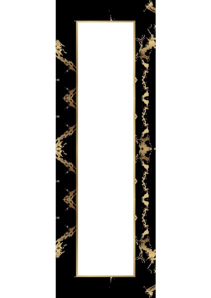 Dijital Baskılı Kaymaz Yıkanabilir Çerçeve Mermer Desenli Üçlü Yatak Odası, Yo-Mermer-58-Siyah, modelleri