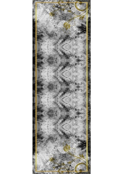 Dijital Baskılı Kaymaz Yıkanabilir Mermer Çiçek Motifli Üçlü Yatak Odası, Yo-Mermer-59-Gri, modelleri