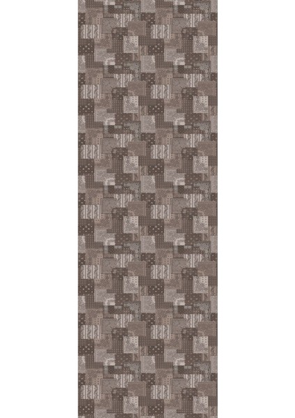 Baskılı Kaymaz Yıkanabilir Patchwork Kare Desenli Modern Üçlü Yatak Odası, Yo-Patchwork-31-Vizon, modelleri