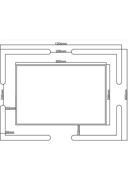 Tavan Spot Göbek KENARLI-KARE-23-90X60 L-Dis Citali indirimleri