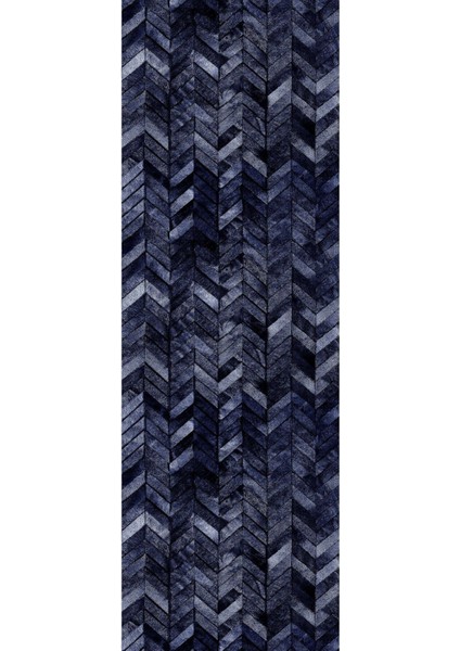 Baskılı Kaymaz Yıkanabilir Patchwork Çizgili Modern Üçlü Yatak Odası, Yo-Patchwork-29-Lacivert, modelleri