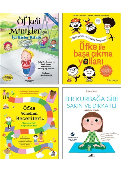 Öfkeli Minikler İçin İyi Hisler Kitabı - Öfke ile Başa Çıkma Yolları - Öfke Yönetimi Becerileri - Bir Kurbağa Gibi Sakin ve Dikkatli Aktivite Kitabı 4'lü Set