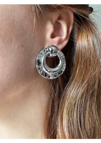 Klasik Silver Çelik Küpe