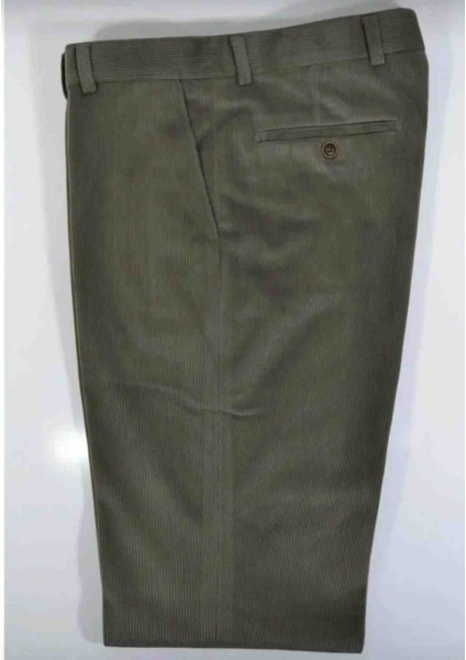 Erkek Klasik Kesim Su Yeşili Kadife Pantolon modelleri