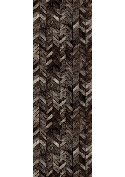 Baskılı Kaymaz Yıkanabilir Patchwork Çizgili Modern Üçlü Yatak Odası, Yo-Patchwork-29-Kahve, modelleri