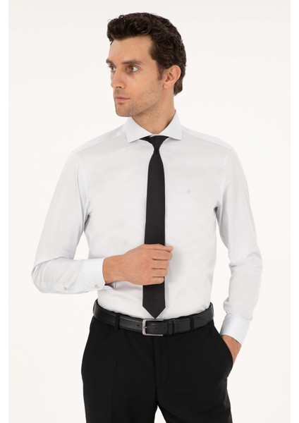 Erkek Slim Fit Basic Gömlek - Beyaz