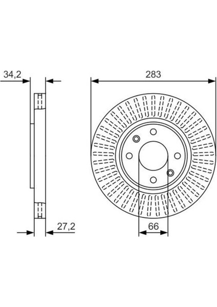 Fren Diski Ön Takım Havalı 283MM 207 307 308 3008 09- Tepee 08- C3 C4 C5 Ds3 Ds4 Berlingo Iıı 08-