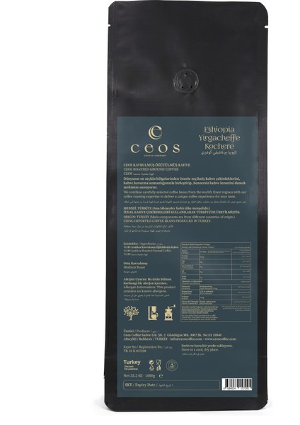 Ethiopia Yirgacheffe Kochere Taze Öğütülmüş Filtre Kahve (1kg) fiyatları