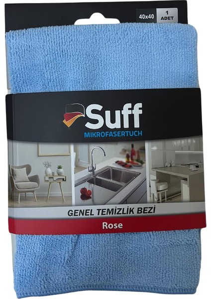 Genel Amaçlı Mikrofiber Temizlik Bezi 40 x 40 Cm, Mavi