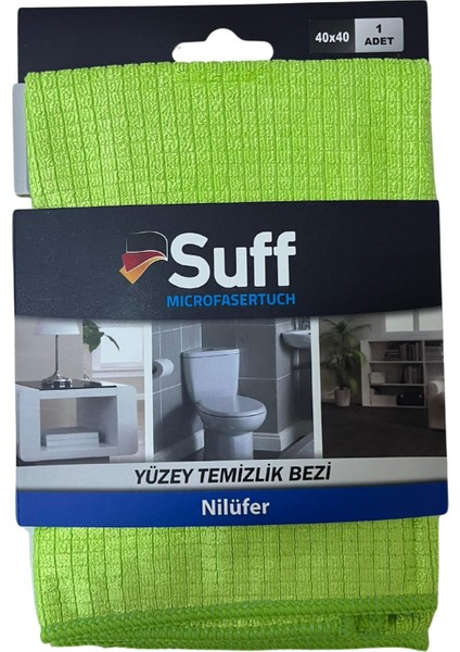 Damalı Mikrofiber Yüzey Temizlik Bezi 40 x 40 Cm, Yeşil