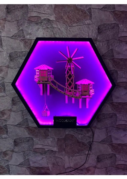 LED Işıklı Maket Tablo Duvar Dekorasyon