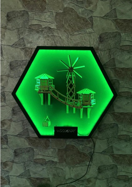 LED Işıklı Maket Tablo Duvar Dekorasyon modelleri
