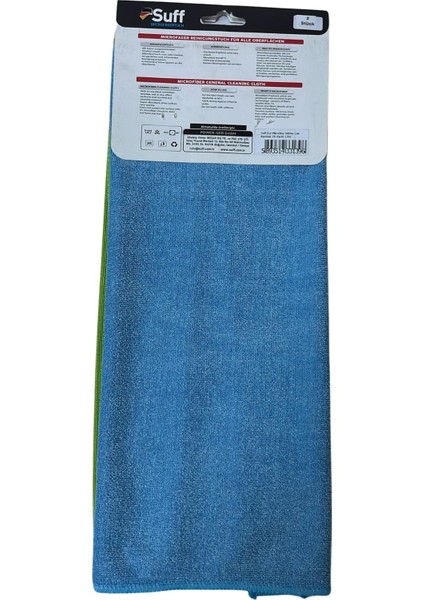 Mikrofiber Yüzey ve Cam Temizlik Bezi 2'li Set 40 x 40 Cm, Yeşil Mavi
