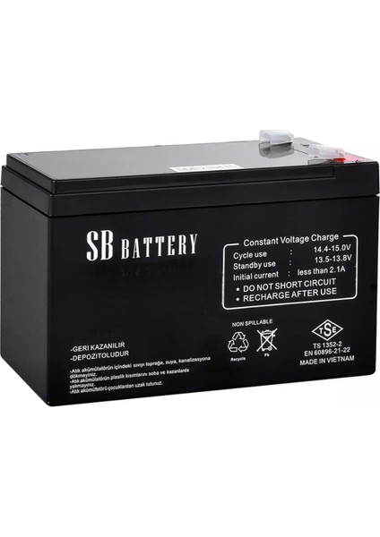 12V 7.2AH Kuru Tip Akü