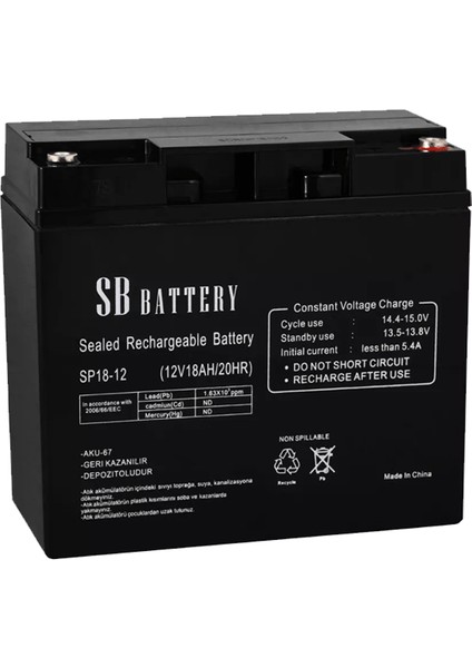 12V 18AH Kuru Tip Akü