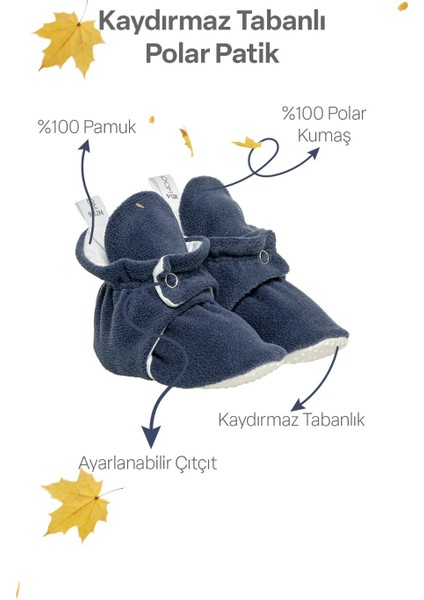 Kız / Erkek Bebek Polar Patik, Kaydırmaz Taban, İçi Pamuklu Astar, Ev Patiği, Kreş Patiği, Çam Yeşili fırsatları