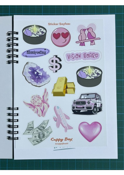 Manifest A5 Boy Defter 1 Sayfa Mat Bonus Stickerlı