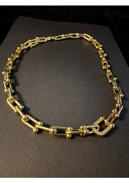 Ünlü Model Gold Çelik Kolye